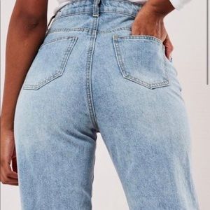 Misguided Light Blue High Rise Mom Jeans